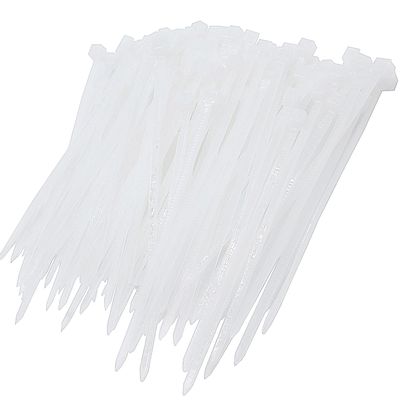 100Pcs Cable Zip Ties 80 x 2.5mm / 3 x 0.1 Inch Self-Locking Nylon Tie,18LBS Tensile Strength,Wraps Cord Management,Plastic Micro Small Wire Ties for Home,Garden,Workshop,White/Clear 8 x 0.25cm