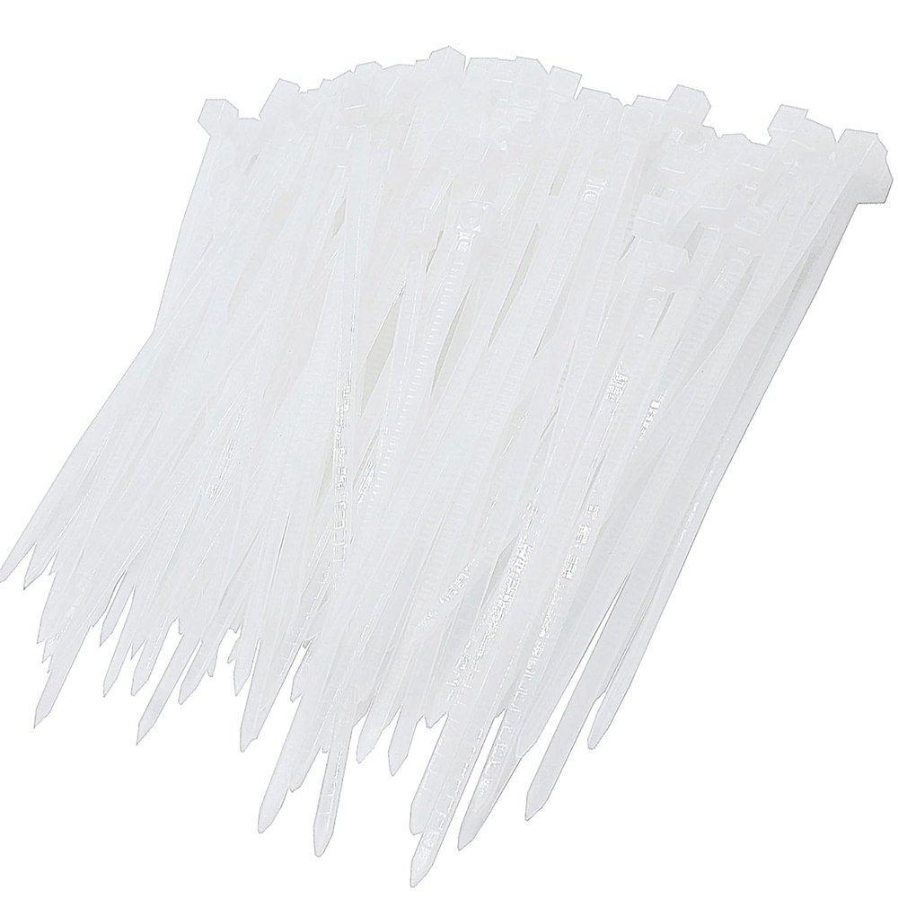 100Pcs Cable Zip Ties 80 x 2.5mm / 3 x 0.1 Inch Self-Locking Nylon Tie,18LBS Tensile Strength,Wraps Cord Management,Plastic Micro Small Wire Ties for Home,Garden,Workshop,White/Clear 8 x 0.25cm