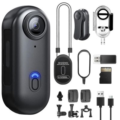 4K HD Mini Body Camera, Wearable Action Body Cam, Thumb Size Hands Free Recording Body Worn Camera, Pocket Action Cam with Mount Anywhere for Work, Travel, Pet Walking, Outdoors Activities,Black,64GB