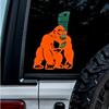 No Background - Waterproof Car Sticker Decal of Gorilla for Laptops, Water Bottles, Cars, Trucks, Wall Ideal Gift (2 Pcs Pastel Orange, 2.8'' x 3.1'') |K15930PO view 1