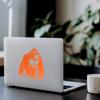 No Background - Waterproof Car Sticker Decal of Gorilla for Laptops, Water Bottles, Cars, Trucks, Wall Ideal Gift (2 Pcs Pastel Orange, 2.8'' x 3.1'') |K15930PO view 3
