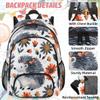 Adornori Hedgehog Large Backpack Set with Lunch Box Lightweight Water Resistant Flower Travel Laptop Backpacks Casual Daypacks view 2