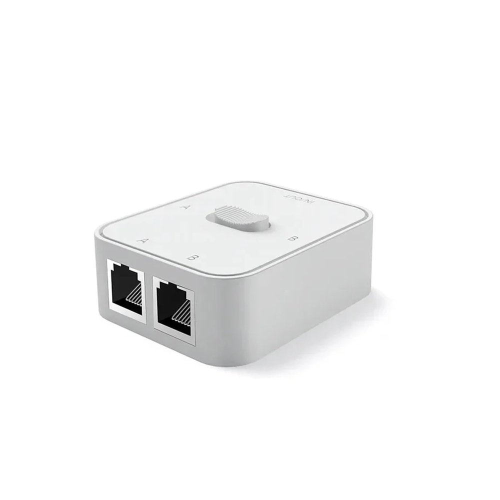 RJ45 Splitter 1 to 2 Ethernet Adapter Internet Network Cable Extender RJ45 Connector Network Switch for PC(1000M 2Ports White)