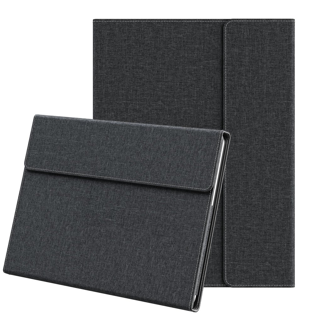 Forubar Laptop Case for Microsoft Surface Pro 1st Edition 12-inch, PU Leather Tablet Protective Cover with Multi-Angle Built-in Kickstand & Pen Holder, (Black)
