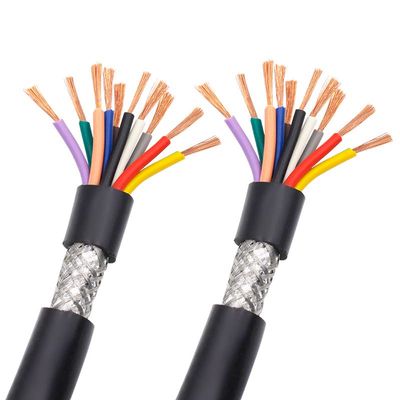 1m Shielded Wire 2-40cores 26AWG 24AWG 22AWG Shielded Cable Pure Copper RVVP Shielded Wire Control Cable Signal wir(14 cores,26 AWG 0.15MM)