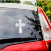 No Background - Waterproof Car Sticker Decal of Vintage Cross for Laptops, Water Bottles, Cars, Trucks, Wall Ideal Gift (2 Pcs White, 10.0'' x 13.9'') |K15896WH view 3