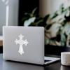 No Background - Waterproof Car Sticker Decal of Vintage Cross for Laptops, Water Bottles, Cars, Trucks, Wall Ideal Gift (2 Pcs White, 10.0'' x 13.9'') |K15896WH view 4