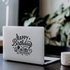 No Background - Waterproof Car Sticker Decal of Happy Birthday for Laptops, Water Bottles, Cars, Trucks, Wall Ideal Gift (2 Pcs Black, 11'' x 11.1'') |K15766BL view 3