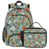 Adornori Floral Flower Plant Large Backpack Set with Lunch Box Lightweight Water Resistant Blooming Flowers Travel Laptop Backpacks Casual Daypacks view 1
