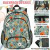 Adornori Floral Flower Plant Large Backpack Set with Lunch Box Lightweight Water Resistant Blooming Flowers Travel Laptop Backpacks Casual Daypacks view 2