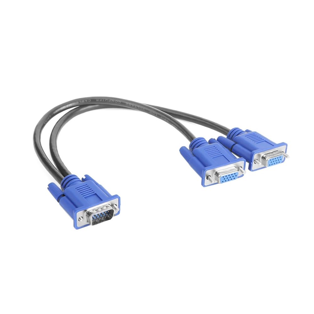 ACGTUY Splitter Cable 1 Computer to 2 M>oni>tor Male to Female Adapter Wire