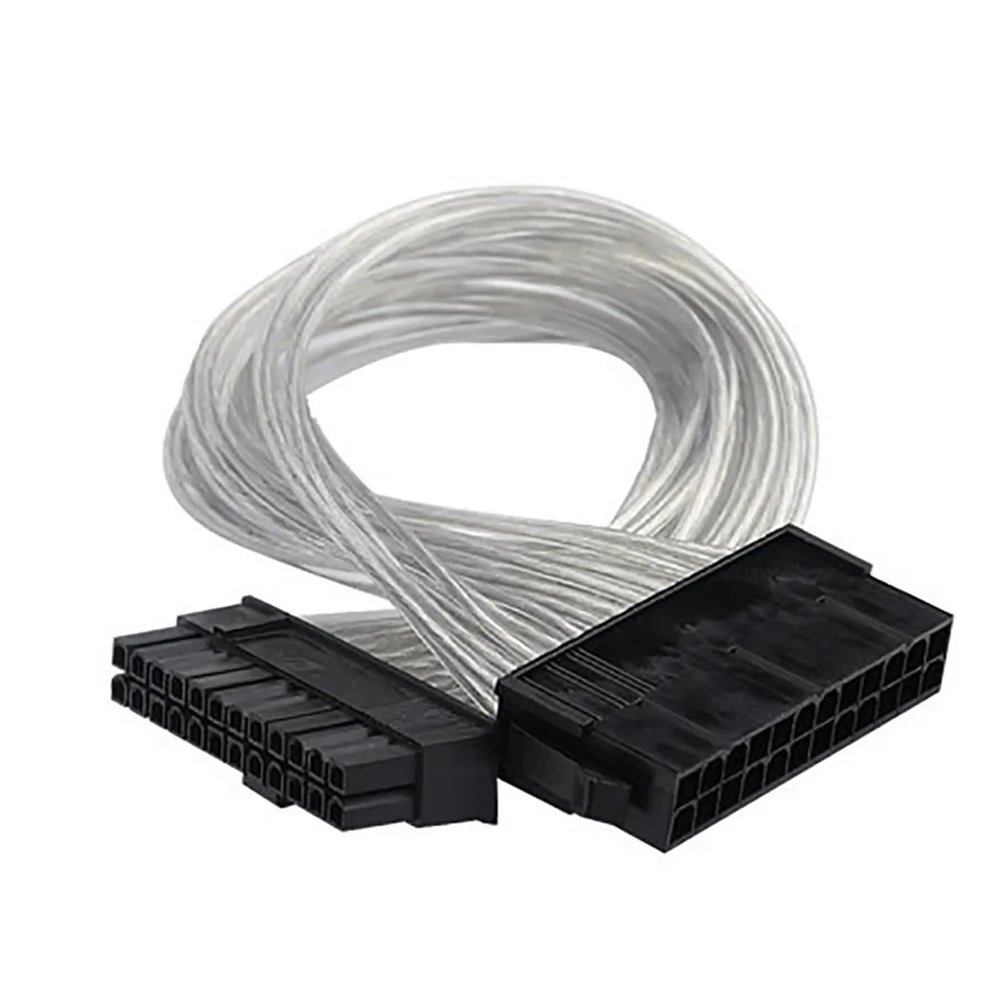 ACGTUY 24 Pin PSU Power Supply Extension Cable 30cm 20+4 pin Tinned Copper Supply Male to Female ATX Mining for PC Computer Adaptor