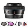 Samsung 20mm f/2.8 Pancake Lens Bundle Including: 3 Piece Filter Kit, Cleaning Kit, Hand Strap, Lens Cap Keeper view 1