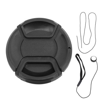 Pilipane Camera Lens Cover Professional Dust Proof Scratch Center Pinch Design Lens Protector with Anti Loss Rope for DSLR Mirrorless Cameras ABS Plastic 1 Cover 2 Ropes (52mm)