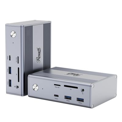 Rosewill 14-in-1 USB C Laptop Docking Station, 100W PD Charging, 4K@60Hz Display, Triple 4K Display HDMI,10Gbps Transfer & Ethernet, Mac, Android, Windows/Dell/HP/Lenovo/Asus/Acer/ (Include Charger)