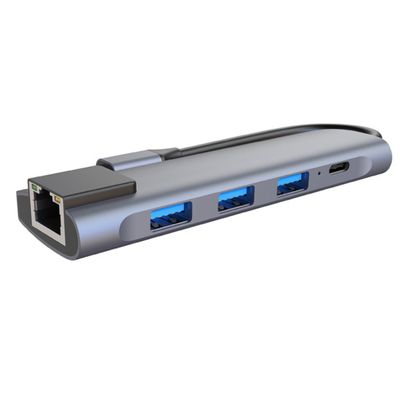 Type C Docking Station with Pd Charging Network Hub Adapter for Laptop Compact No Drivers Needed Durable Design for Enhanced Connectivity