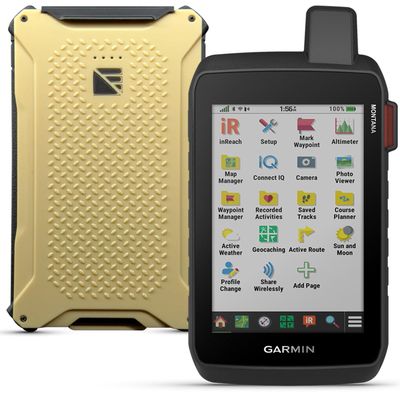 Garmin Montana 760i Rugged GPS Touchscreen Navigator, Dark Energy Poseidon Pro Charger, Desert Tan