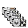 5PK 12mm Label Tape Works with XR-12WE XR-12RD XR-12BU XR-12YW XR-12GN Label Maker Also Compatible with KL-120 KL-820 Label Printers(Black on White) view 1