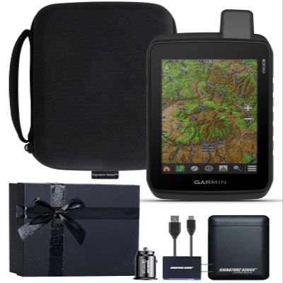 Garmin Montana 710 Rugged GPS Handheld Navigator | Large 5-inch Glove-Friendly Touchscreen, Satellite Imagery, Topographical Maps for Routing on Roads or Trails | Signature Series Gift Bundle