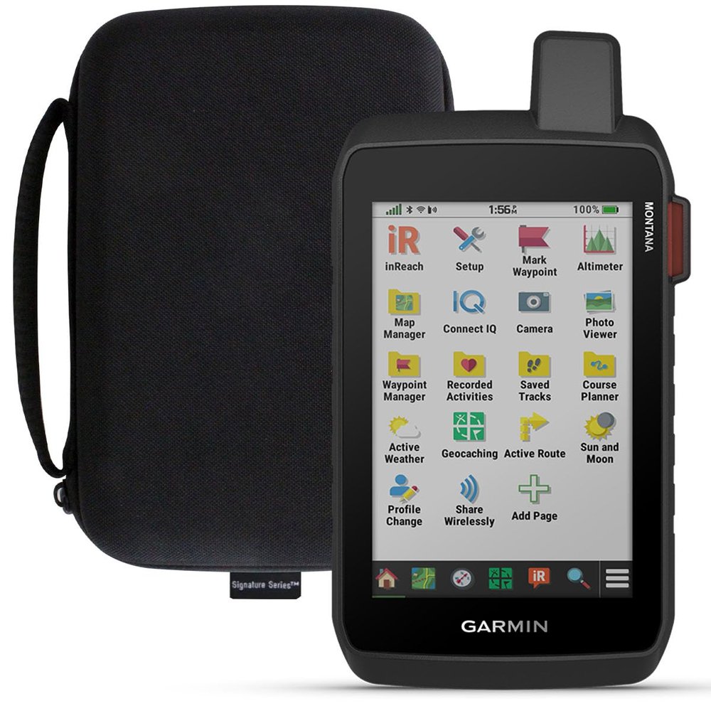 Garmin Montana 760i Rugged GPS Handheld Navigator | inReach for SOS & 2-Way Texting, 5 Touchscreen, Camera, Satellite Imagery, Mapping for Roads or Trails | Signature Series Case Bundle