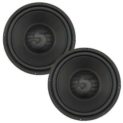 5 CORE 10 Inch Car Woofer Audio Pair 600W Combined 4Ohm Deep Bass Replacement Subwoofer 45-3.5kHZ Frequency Polypropylene Cone 87dB Sensitivity Compon