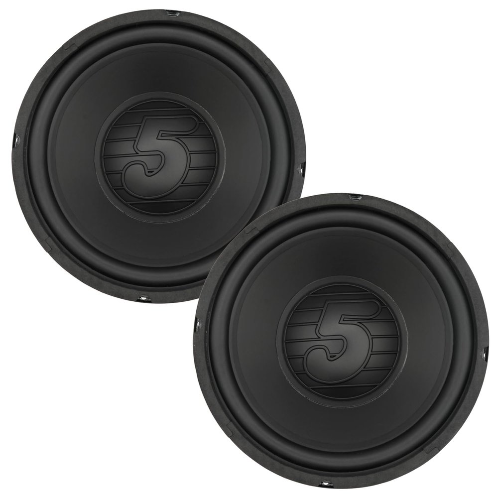 5 CORE 10 Inch Car Woofer Audio Pair 600W Combined 4Ohm Deep Bass Replacement Subwoofer 45-3.5kHZ Frequency Polypropylene Cone 87dB Sensitivity Compon