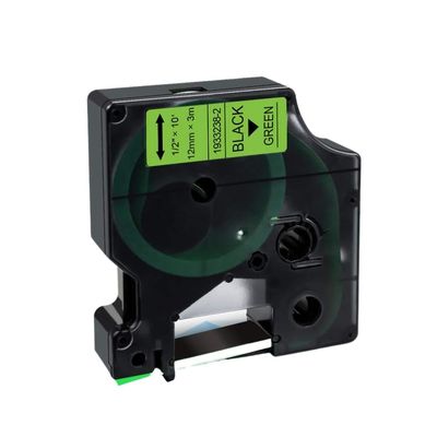 10PCS 12mm Fluorescent Pink Labels - Compatible with LabelManager 160/280 & D1 Printers 1933238-1 and 1933238-2(Black on Flu Green)