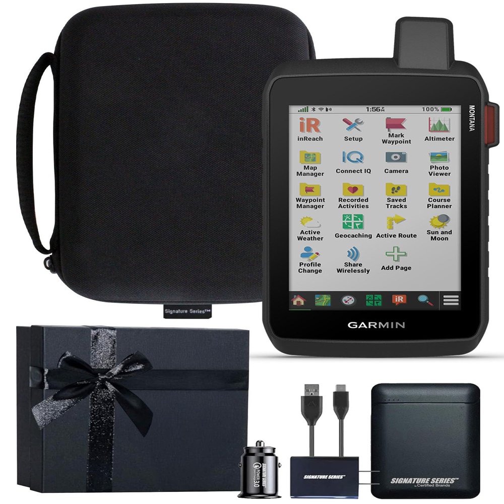 Garmin Montana 760i Rugged GPS Handheld Navigator | inReach for SOS & 2-Way Texting, 5 Touchscreen, Camera, Satellite Imagery, Mapping for Roads or Trails | Signature Series Gift Bundle