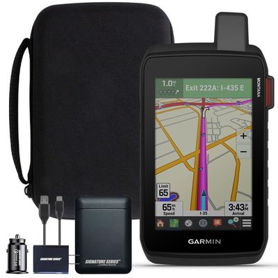 Garmin Montana 710i Rugged GPS Handheld Navigator | inReach for SOS & 2-Way Texting, 5 Touchscreen, Satellite Imagery, Topographical Maps for Roads or Trails | Signature Series Power Bundle