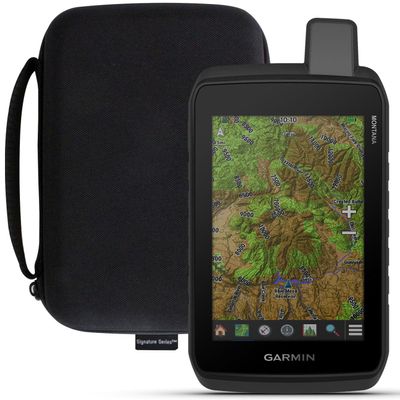 Garmin Montana 710 Rugged GPS Handheld Navigator | Large 5-inch Glove-Friendly Touchscreen, Satellite Imagery, Topographical Maps for Routing on Roads or Trails | Signature Series Case Bundle