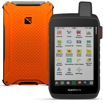 Garmin Montana 760i Rugged GPS Handheld Navigator | inReach for SOS & 2-Way Texting, 5 Touchscreen, Camera, Satellite Imagery, Mapping for Roads/Trails | with Dark Energy Poseidon Pro, Hi-Vis Orange