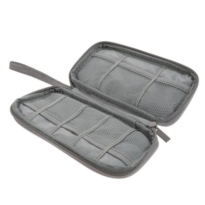UKCOCO USB Storage Bag for Data Cables and Earphones Compact Travel Organizer Case Made of Durable for Flash Drives and Accessories Grey Color