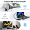 Surface pro X/9/10/11 HDMI Docking Station with USB C Thunderbolt 4(8K Display+40Gbps Data+100W PD), Dual USB 3.0 and 4K@60Hz Dispplay Ports, USB c Thunderbolt 4 Travel Dock Portable to Carry view 4