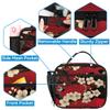 Adornori Red Floral Cherry Blossom Large Backpack Set with Lunch Box Lightweight Water Resistant Travel Laptop Backpacks Casual Daypacks view 3