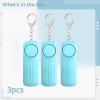 3 Personal Protection Alarm Keychains, 130 Db Siren, Led Light Feature, Abs Material for Longevity, Portable Security Tool, Blue view 3
