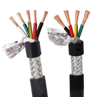 4/5-core 12-26AWG Shielded Wire Anti-Interference Pure Copper RVVP Shielded Wire Control Wire 1-Meter Signal Wire(20 AWG,4 cores)