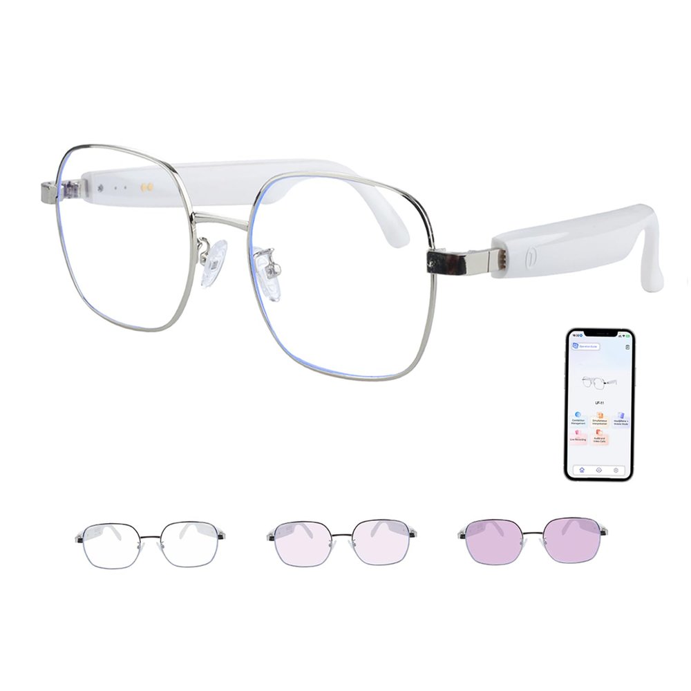 Al Smart Glasses for Women- Bluetooth Translation Glasses with 164 Languages, Color-Change Lens, Music & Call, IP54 Waterproof, Free App, Audio AI Translator Glasses for Meeting Cycling Travel Gaming