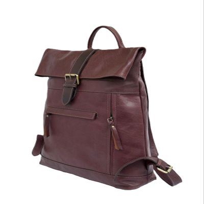 VANSI Soft Leather Men Women Laptop Backpack School College Office (Chocolate Brown)