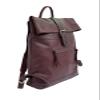 VANSI Soft Leather Men Women Laptop Backpack School College Office (Chocolate Brown) view 3