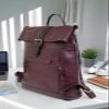 VANSI Soft Leather Men Women Laptop Backpack School College Office (Chocolate Brown) view 4