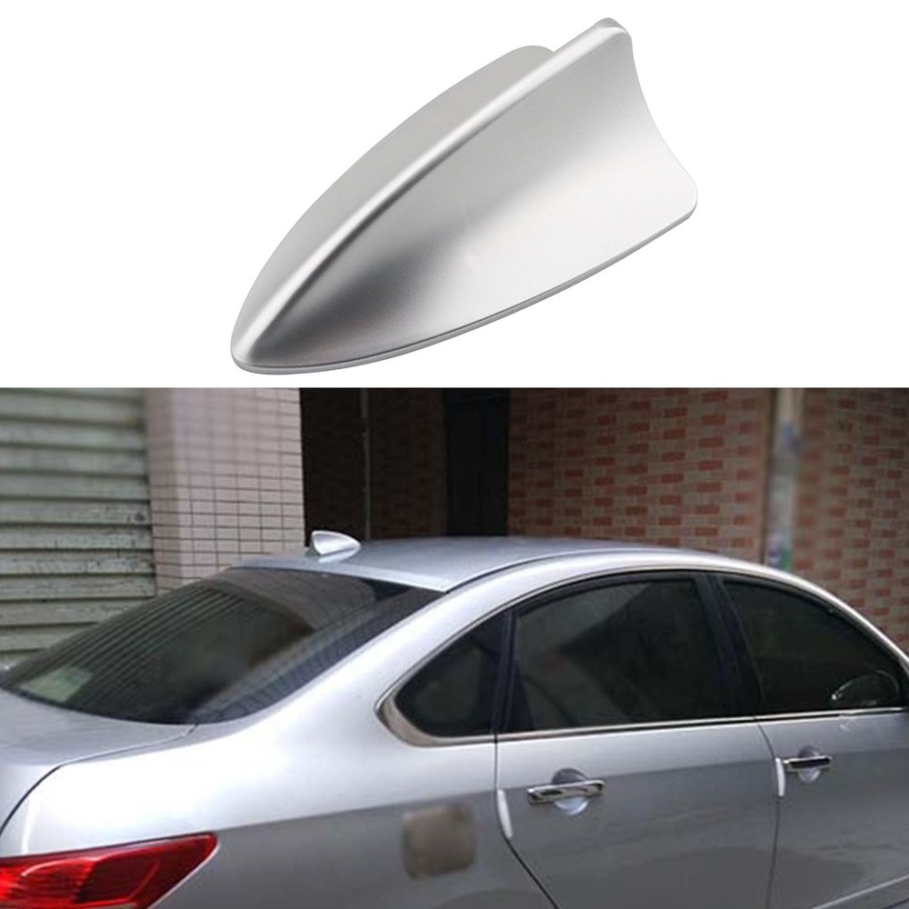 Car Roof Shark Fin Antenna, Compatible with Ford FLEX Vertrek Capri, Adhesive Waterproof Vehicle Exterior Decor Accessories Stickers,Silver