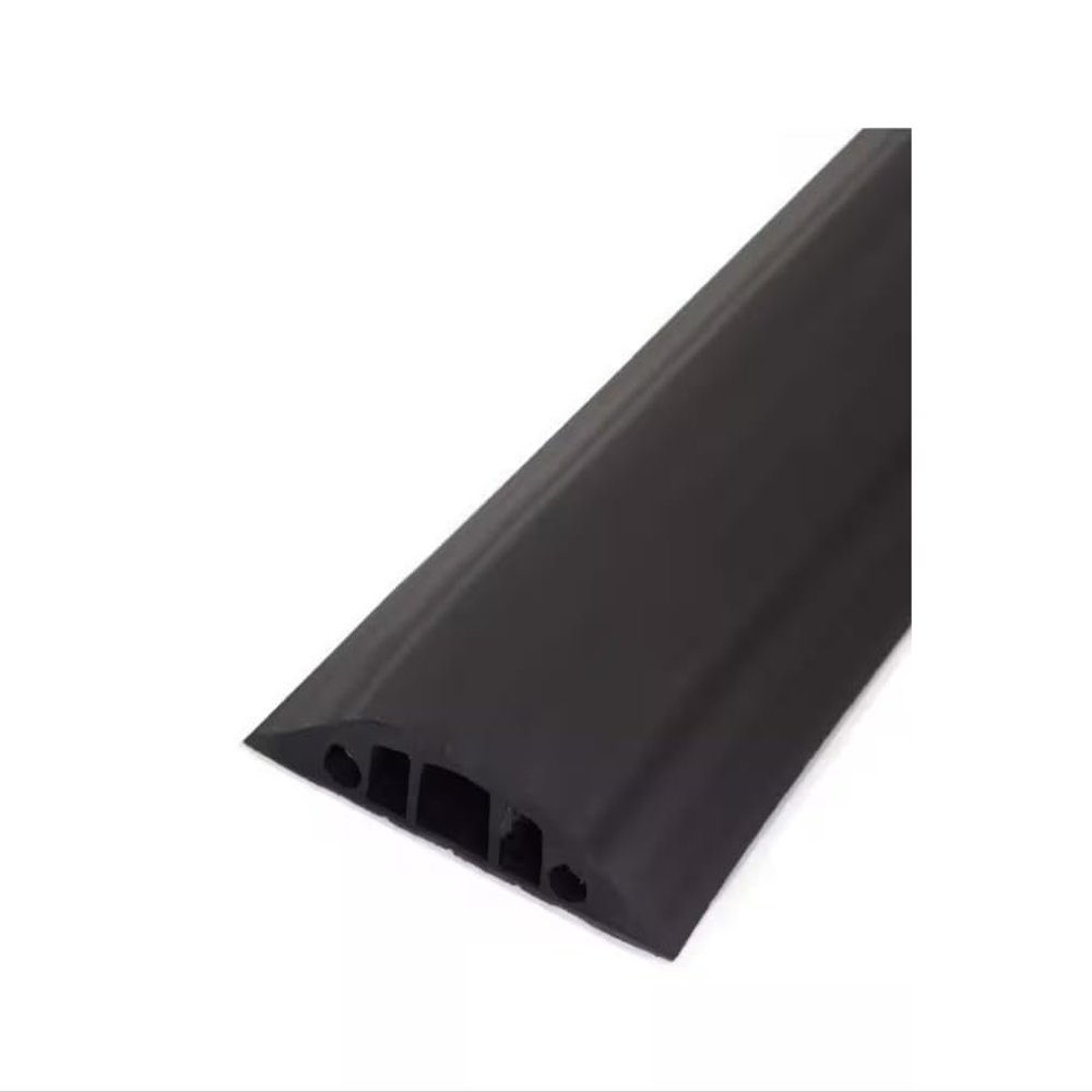 LB 3-Channel Wire Hider, Cord Protector and Cable Organizer for Industrial Cable Management, 4.5 in. X 5 ft., Black, 6500-5C