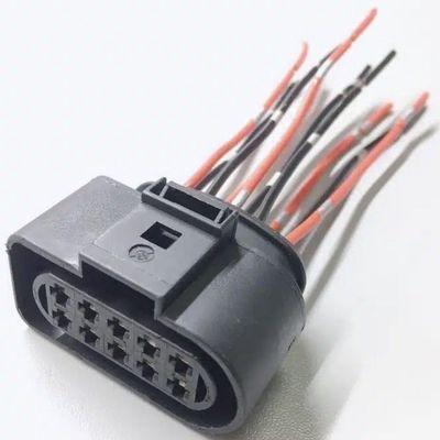 Cars Connectors 10 Pin/Way Male Or Female Headlight Lamp Plug Connector Wire Herness Cable for MK6 1J0 973 835 1J0 973 735(Gray)