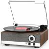 7-in-1 Record Player Bluetooth Turntable with Built-in Stereo Speakers, Support Bluetooth in & Out and AM/FM Radio, Belt Drive 3-Speed Turntable with Pitch Control & RCA Line Out & Auto Stop view 1