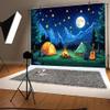 10x8FT Forest Scene Camping Backdrop Camp Bonfire Mountain Tent Photography Background Camping Campfire Adventure Theme Party Decorations Backdrop Banner Photo Booth Props view 2