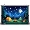 10x8FT Forest Scene Camping Backdrop Camp Bonfire Mountain Tent Photography Background Camping Campfire Adventure Theme Party Decorations Backdrop Banner Photo Booth Props view 3