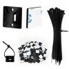 100Pack Self Adhesive Wire Clips Cable Zip Tie Mounts 3/4" Stick Pads Multi-Purpose Wire Tie Mount Base Holders with 6 Inch Zip Ties for Wire Management (Black) view 1