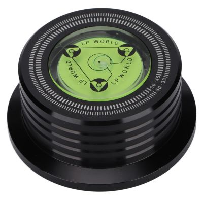 Record Weight Stabilizer - Aluminum Turntable Disc Clamp with Bubble Level for LP Player, Enhance Sound Quality and Stability (Black)