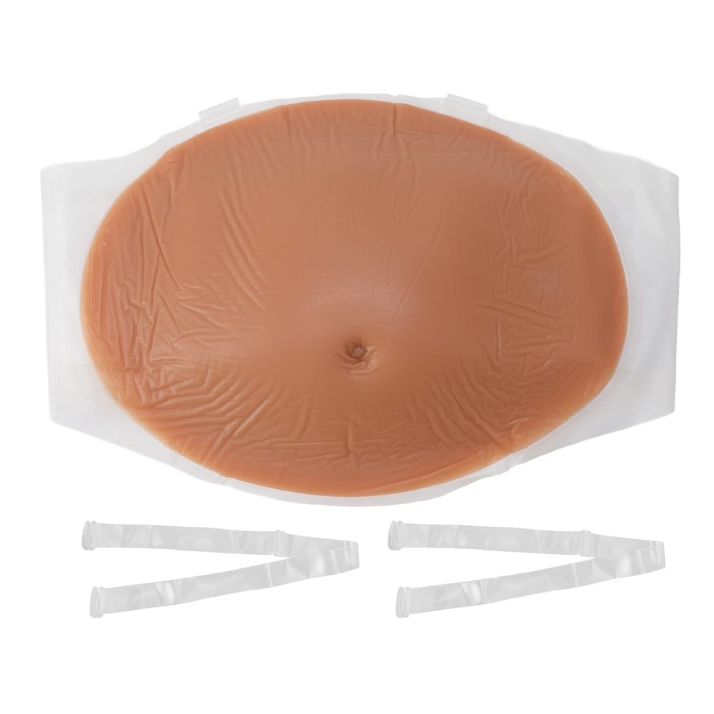 NUMNBE Fake Pregnancy Belly Silicone Breathable Elastic Props for Stage Performance (2-4 Months)
