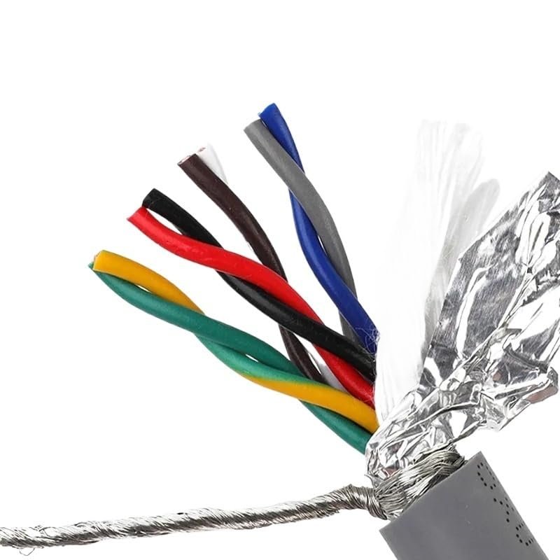 5m 6/8-core TRVVPS high Flexibility Bending Resistant Drag Chain Twisted Pair Shielded Wire 26 24 22 20 18 17AWG Oil Resistant(17 AWG 1.0MM,8 Cores)